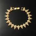 Bracciale hip hop da uomo dorato con maglie geometriche e cristalli scintillanti - Stile Braccialetto / Oro