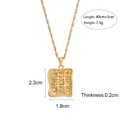 18K gold plated stainless steel crescent moon necklace with white zircon inlays - Sudoku Grid Moon Star Pendant Necklace