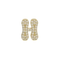 18k gold plated brass letter H pendant with micro-paved cubic zirconia stones - Letter H Pendant-Gold