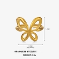 Anillo de mariposa en acero inoxidable dorado con chapado de 18K y diseño ajustable - Estilo Abierto de Mariposa / Dorado