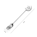 304 stainless steel dessert fork with star and moon design, length 16cm and width 1.8cm - Star Moon Fork / Elegant Silver