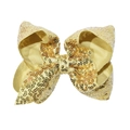Cute 6-inch gold sequin hair bow clip for girls holiday and stage performance accessories - 11-Gold