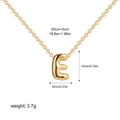 Polished gold bubble letter E pendant necklace showing 50cm chain length and weight - Letter E