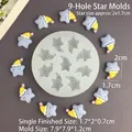 Macro view of 9-cavity silicone mold featuring stars with hats for DIY cake decoration - 9-Hole Hat Star Mold