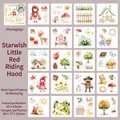 Little Red Riding Hood theme washi stickers, 40 pieces for DIY scrapbooking decoration - Star Wish Little Red Riding Hood