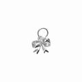 Silver bow hair jewelry pendant for DIY dreadlock charms with a metallic finish - Bowknot Silver