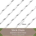 Chaîne à maillons bâtonnets en acier inoxydable 18mm pour création de bijoux DIY - Chaîne à Bâtonnets 3x18mm 1m