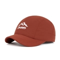 Gorra de béisbol de ala corta rojo óxido con bordado de montaña y tela de secado rápido - Bordado de Montaña Rojo Ocre (Rojo 2)