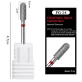 Diamond nail drill bit PG-24 with fine tooth oval cylinder shape and white base - PG-24 Fine-Oval Cylinder