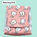 Wasbare hondenbuikband in roze met kattenpatronen voor de hygiëne van reuen - XL / Roze Konijn (Mannetje)