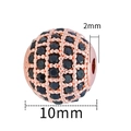 10mm rose gold round ball bead with black cubic zirconia and 2mm hole for jewelry - 10mm-Black Zirconia-Rose Gold