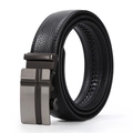 Cintura uomo vera pelle fibbia automatica affari casuale elegante nero di qualita - Stile 13