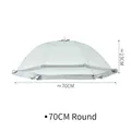 70CM Round Mesh Food Cover with gray trim, protective dining tent for home use - Grey-70cm Round