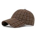 Britischer Plaid-Baseballcap im braunen Karomuster mit strukturierter Krone - Kaffeebraun