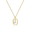 Detailed view of a gold S925 sterling silver necklace featuring a sparkling letter J pendant - 18k Gold【J】