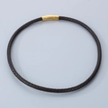 Collier tressé en cuir marron foncé avec fermoir magnétique en acier doré - Style B-6mm Cordon Marron-Fermoir Or-Collier