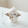 Pupazzo di neve in peluche con sciarpa a quadri marroni e bottoni in legno, 12cm - Piccolo