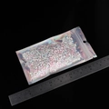 Laser holographic PET sealing bag with colorful macaron beads and scale reference - Medium