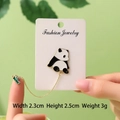 Cute panda enamel pin with golden chain bamboo pendant for clothes accessories - Panda with Bamboo Chain