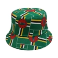 Détails du chapeau bob drapeau Dominique avec logo perroquet et rayures tricolores - M (56-58cm) / Style Vert Dominique (X)