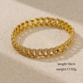 Bracciale cubano dorato in argento S925 con pavé di diamanti e lunghezza di 18cm - Colore Oro Sottile (18cm)