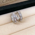 Orecchini a cerchio vintage in argento con zirconi marquise e design a piuma elegante - Zirconia Trasparente con Trama a Piuma Vintage (Chiusura 5#-Argento)