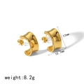 Boucles d'oreilles géométriques plaquées or 18 carats avec dimensions et poids précis - Style Arc Ondulé Épais (TE6699-G) / Or