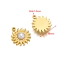 Golden sunburst pendant with center pearl inlay and dimensions 16mm diameter - 16mm Sun with Pearl (Gold)