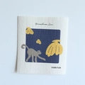 Absorbent wood pulp Swedish dishcloth with cute monkey print and Younihome Live logo - Monkey