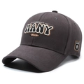 Deep grey baseball cap with 3D letter embroidery and a pre-curved brim for unisex style - Adjustable / Gray