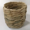 Handcrafted cylindrical woven grass napkin ring in natural beige and green plant fibers - Small Grass Napkin Ring 5*5cm