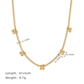 Gold cherry pendant necklace in titanium steel with five small charms and 41+5cm chain - Gold