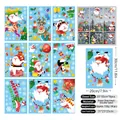 Set of 9 double-sided 3D Christmas window stickers with Santa, snowman and reindeer motifs - Big Bearded Santa 9-Sheet Set