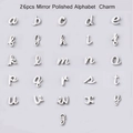 26pcs mirror polished stainless steel alphabet charms A-Z for DIY jewelry making - Steel