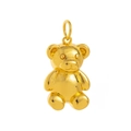Detailed close-up of a glossy 18k gold-plated teddy bear pendant for jewelry DIY projects - Bear (Pendant Only)