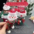 Plüsch-Weihnachtsschneemann-Kopf-Set mit rot-grünen Schals für Geschenkdekorationen - Weihnachtsschneemannkopf (10 Sets/Pack)
