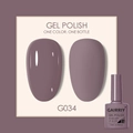 Dusty rose gel polish G034 showing shiny and matte finish effects for UV LED nail art - Rose Purple (034)