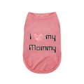 Ροζ γιλέκο I Love My Mommy από αναπνεύσιμο βαμβάκι για μικρά σκυλιά και κουτάβια - XS / Ροζ