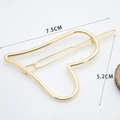 Golden hollow metal bow hair clip for women with 7.5cm length and 5.2cm height - Slanted Heart Gold