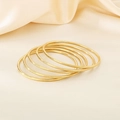 Set of 5 minimalist 3mm gold stainless steel bangles with polished finish for layering - 5-Piece Set Gold / Inner Diameter 55X3mm