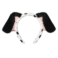 Dalmatiner Hundeohren Haarreif aus Kunstpelz mit rosa Futter für Cosplay-Kostüme - Schwarzes Hundestirnband