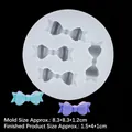 Translucent silicone mold with bow shapes for DIY fondant and chocolate cake decoration - Style 1 (8.3*1.2cm) / Clear