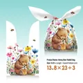 Sacchetto regalo Orso del miele con orecchie da coniglio, carino 13,8x23+3cm - Orso del Miele / 50 Pezzi