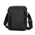 Minimalistische schwarze Umhängetasche aus Oxford-Gewebe mit verstellbarem Riemen für Herren - 8 Zoll / Schwarz Stil B