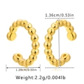Detailed view of gold ball ear cuffs with 1.36cm height and 1.28cm width measurements - Bead Connected Ear Cuff (KEAM0027)