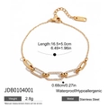 Dettaglio di un bracciale tennis in acciaio inossidabile placcato oro 18K con zirconi - Stile Oro Con Zirconia Pavimentata (JDB0104001) / Oro