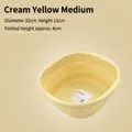 Draagbare middelgrote inklapbare plastic waskom in crèmegeel voor in huis - Crème Geel Medium