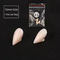 Halloween 15mm vampire resin fangs ivory white teeth with transparent poly bag - 15mm Pair Bagged