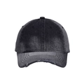 Classic washed black denim baseball cap with vintage distressed brim and retro street style - Tie-Dye Black