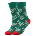 Calze natalizie verdi con motivi a cuore di bastoncini di zucchero e testo Jingle Bells - Cuore Verde